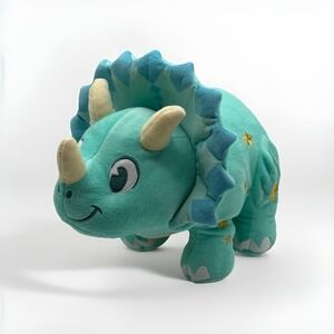 Disney Animal Kingdom Triceratops Plush Teal Stars 13in Long 7in Tall Big